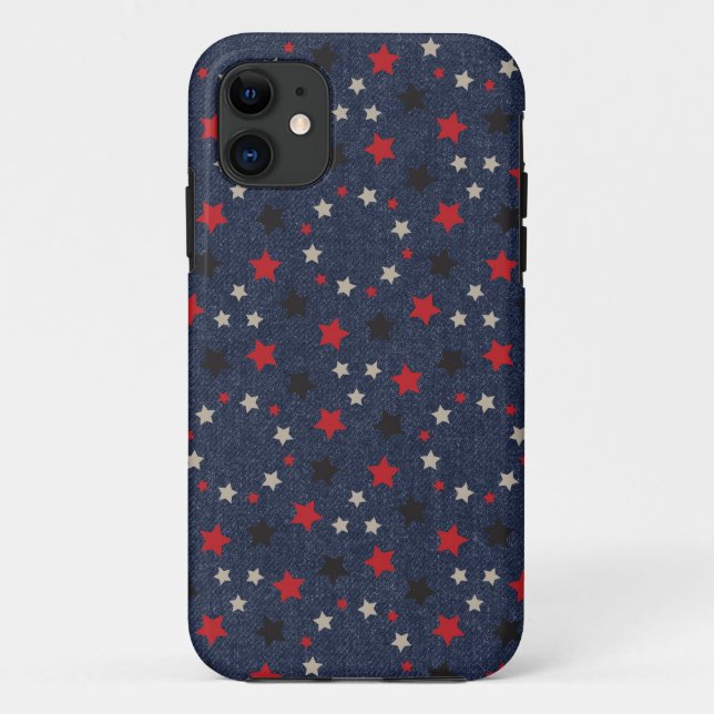 Capa Para iPhone Da Case-Mate Estrelas Patrióticas em Denim (Verso)