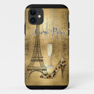 Capa Para iPhone Da Case-Mate Eu amo calçados da forma da torre Eiffel da folha