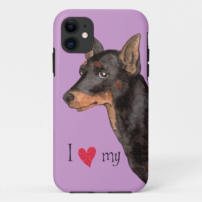Capa Para iPhone Da Case-Mate Eu amo meu Brinquedo Manchester Terrier (Verso)