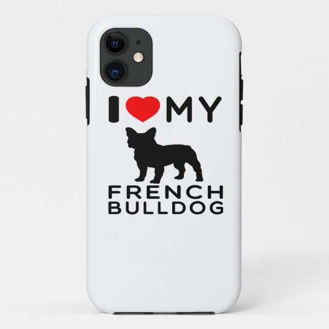 Capa Para iPhone Da Case-Mate Eu amo meu buldogue francês (Verso)