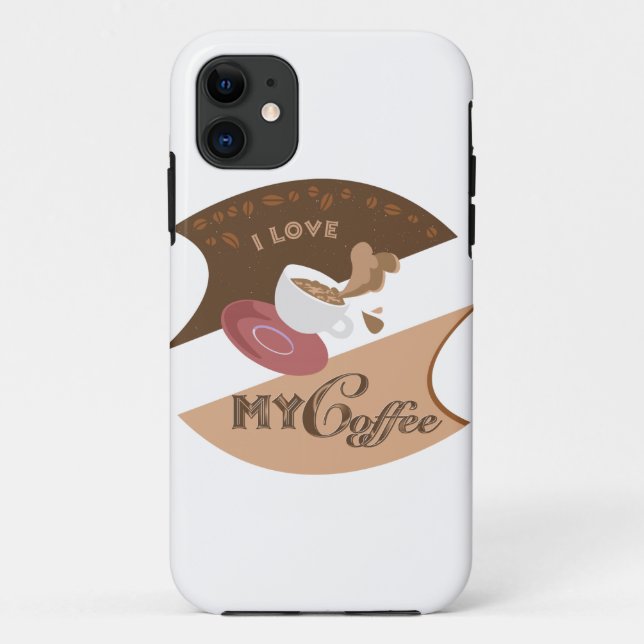 Capa Para iPhone Da Case-Mate Eu Amo Meu Café Retro Java (Verso)