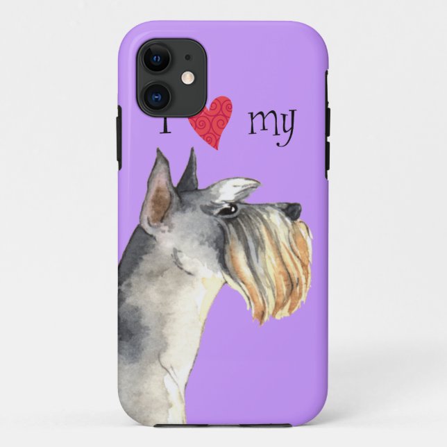 Capa Para iPhone Da Case-Mate Eu amo meu Schnauzer diminuto (Verso)