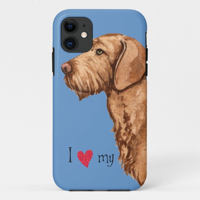 Capa Para iPhone Da Case-Mate Eu amo meu Vizsla Wirehaired (Verso)