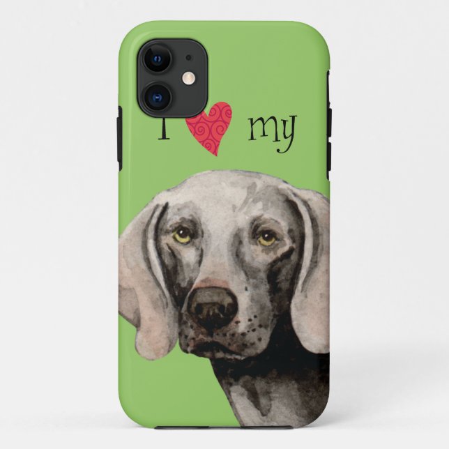 Capa Para iPhone Da Case-Mate Eu amo meu Weimaraner (Verso)