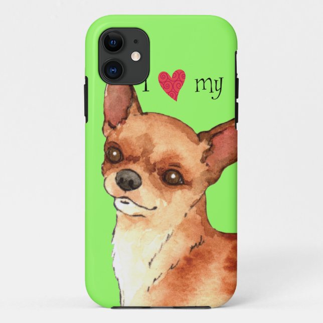 Capa Para iPhone Da Case-Mate Eu amo minha chihuahua (Verso)