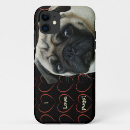 Capa Para iPhone Da Case-Mate Eu amo Pugs com corações