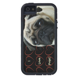 Capa Para iPhone Da Case-Mate Eu amo Pugs com corações
