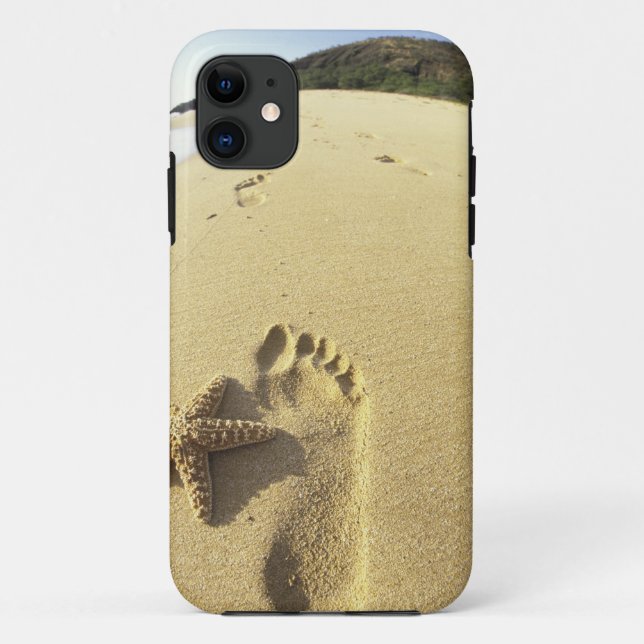 Capa Para iPhone Da Case-Mate EUA, Havaí, Maui, Praia de Makena, Pegada e (Verso)