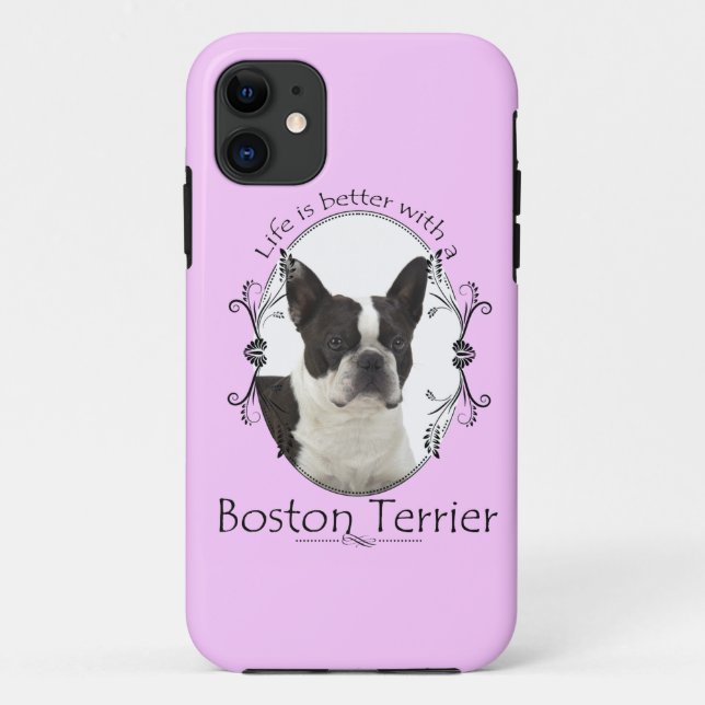 Capa Para iPhone Da Case-Mate Exemplo da Boston Terrier Smartphone da vida (Verso)