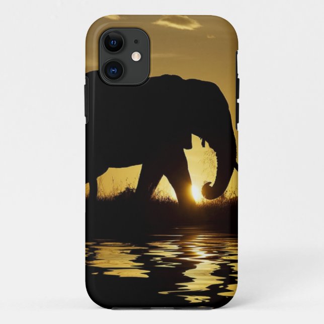 Capa Para iPhone Da Case-Mate Exemplo do elefante do por do sol (Verso)