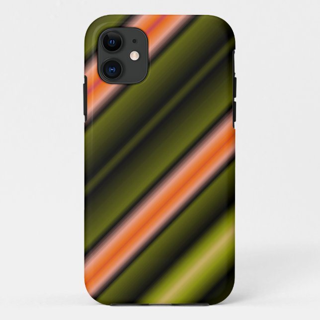 Capa Para iPhone Da Case-Mate faixas diagonais abstrato (laranja, verde, preto) (Verso)