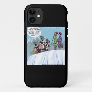 Capa Para iPhone Da Case-Mate Família de Vaca Engraçada Esquiando na Neve Capinh