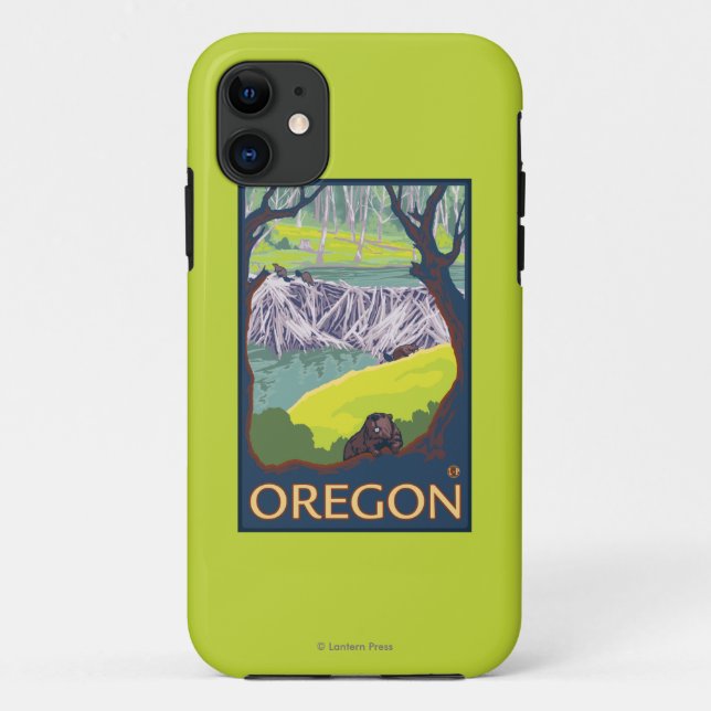 Capa Para iPhone Da Case-Mate Família dos castores (Verso)