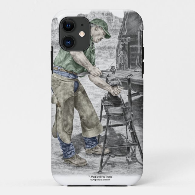 Capa Para iPhone Da Case-Mate Farrier Blacksmith Usando Anvil (Verso)