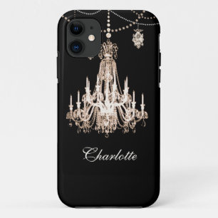 Capa Para iPhone Da Case-Mate FAUX French Crystal Chandelier Personalize Name