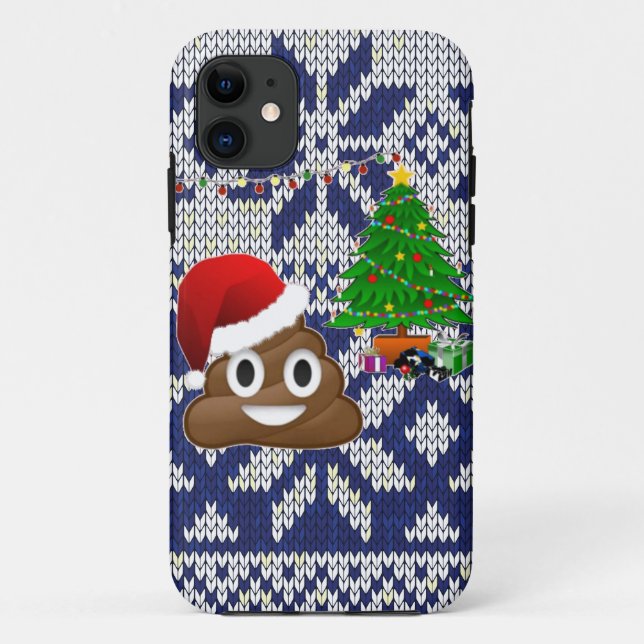 Capa Para iPhone Da Case-Mate feio cocô de suéter de Natal emoji (Verso)
