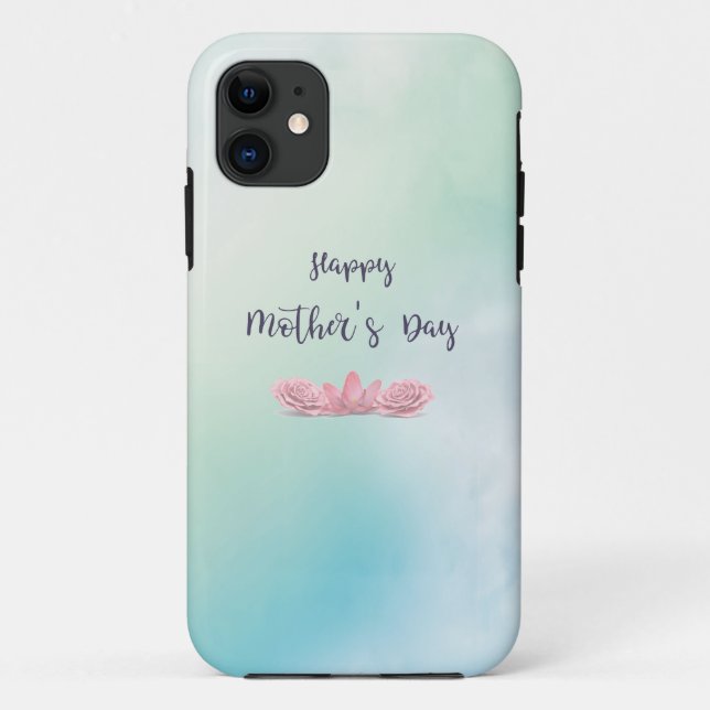 Capa Para iPhone Da Case-Mate Feliz Dia das Mães com Flores Rosa (Verso)