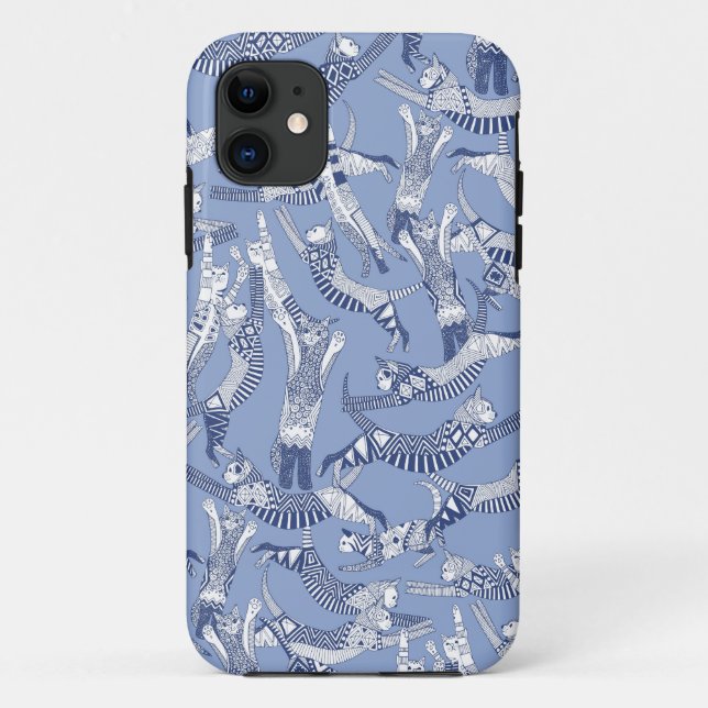 Capa Para iPhone Da Case-Mate festa do gato azul (Verso)