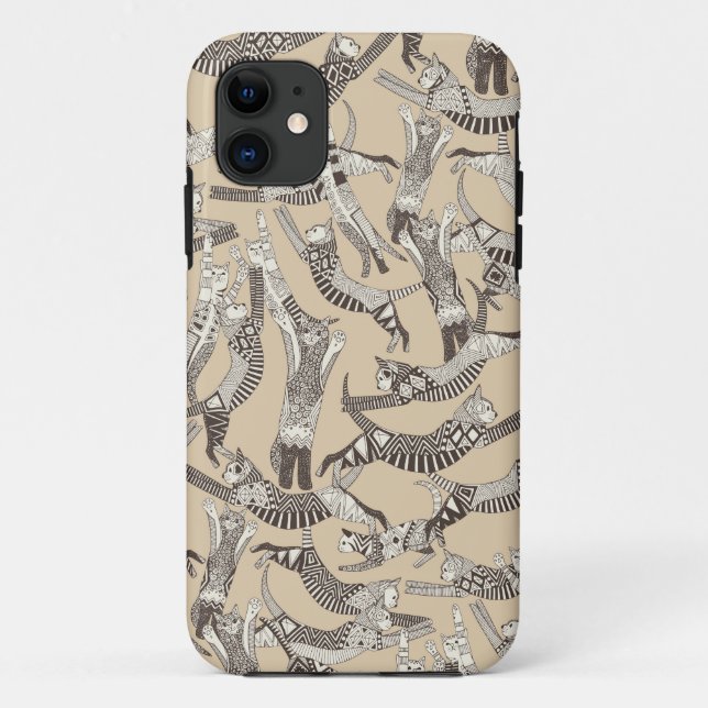 Capa Para iPhone Da Case-Mate festa do gato beige natural (Verso)