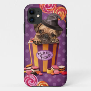 Capa Para iPhone Da Case-Mate Filhote de cachorro do Pug do Dia das Bruxas