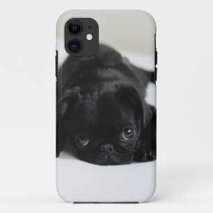 Capa Para iPhone Da Case-Mate Filhote de cachorro preto do Pug