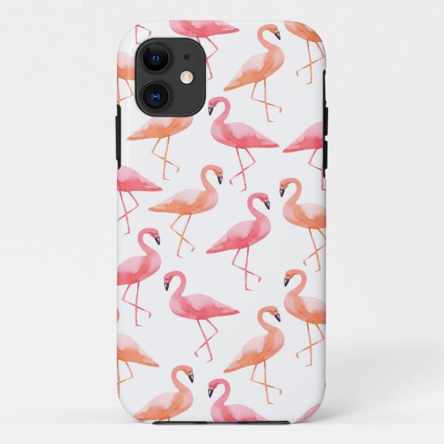 Capa Para iPhone Da Case-Mate Flamingos de Aquarela (Verso)