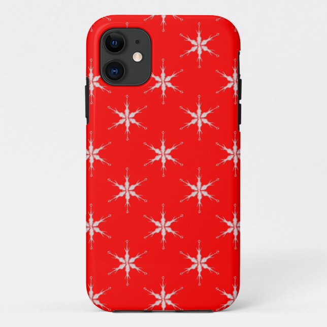 Capa Para iPhone Da Case-Mate Flocos De Neve De Vidro Em Fundo Vermelho (Verso)