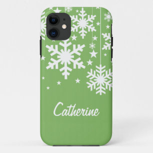 Capa Para iPhone Da Case-Mate Flocos de neve e estrelas iPhone 5 BT Case, Verde