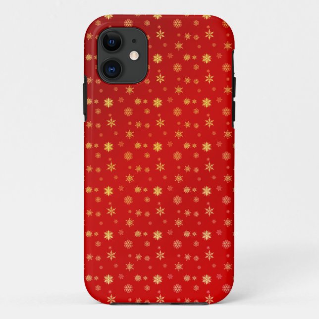Capa Para iPhone Da Case-Mate Flocos de neve em vermelho (Verso)