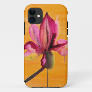 Capa Para iPhone Da Case-Mate Flor alaranjada do pop art do watercolour roxo da