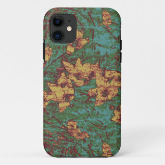 Capa Para iPhone Da Case-Mate Flor amarela contra o teste padrão 2 da camuflagem