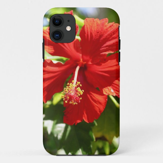 Capa Para iPhone Da Case-Mate Flor Brilhante Red Havaiana Hibiscus (Verso)