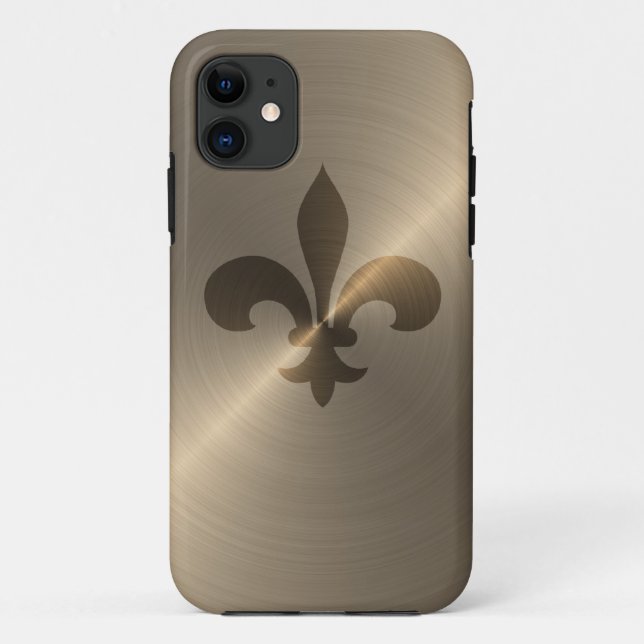 Capa Para iPhone Da Case-Mate Flor de lis no ouro (Verso)