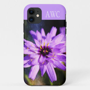 Capa Para iPhone Da Case-Mate Flor de margarida roxa elegante e bonita monograma