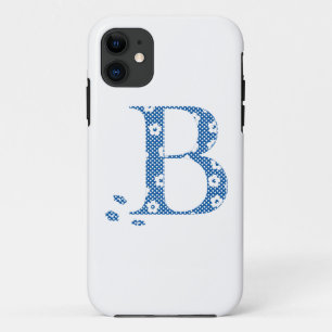 Capa Para iPhone Da Case-Mate flor - Letra padrão B (azul e pontos)
