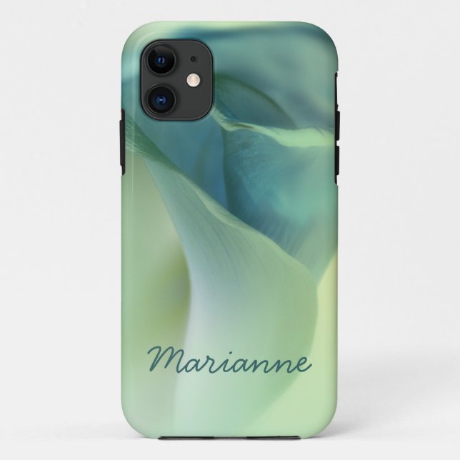 Capa Para iPhone Da Case-Mate Flor Romântico em tons azuis (Verso)
