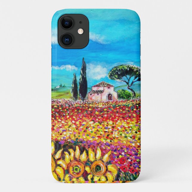 Capa Para iPhone Da Case-Mate FLORA NA TÚSCULA/Campos, papagaios e girassóis (Verso)