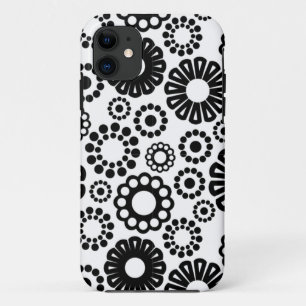 Capa Para iPhone Da Case-Mate Flores brancas retro pretas iPhone 5 Case