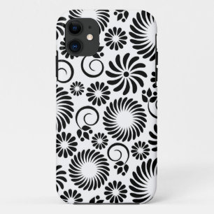 Capa Para iPhone Da Case-Mate Flores brancas retro pretas iPhone 5 Case