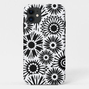 Capa Para iPhone Da Case-Mate Flores brancas retro pretas iPhone 5 Case