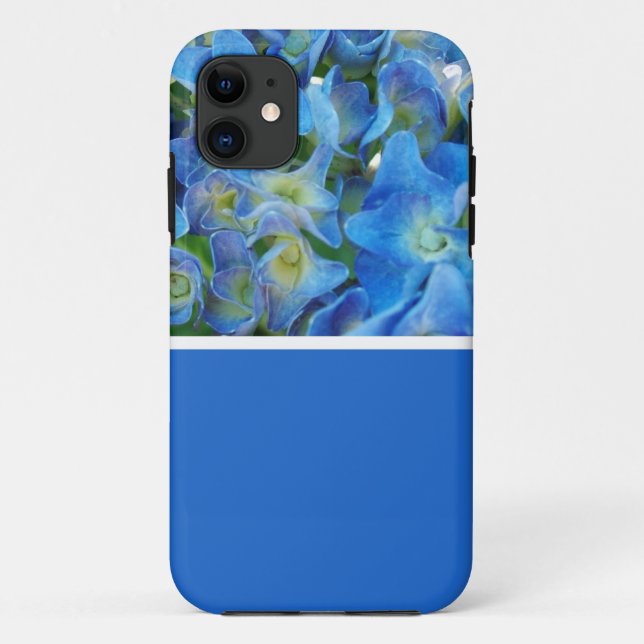 Capa Para iPhone Da Case-Mate Flores de hydrangea azuis. Fotografia floral. (Verso)