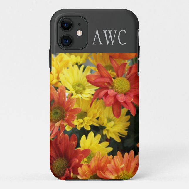 Capa Para iPhone Da Case-Mate flores vermelhas, amarelas e laranja da margarida, (Verso)