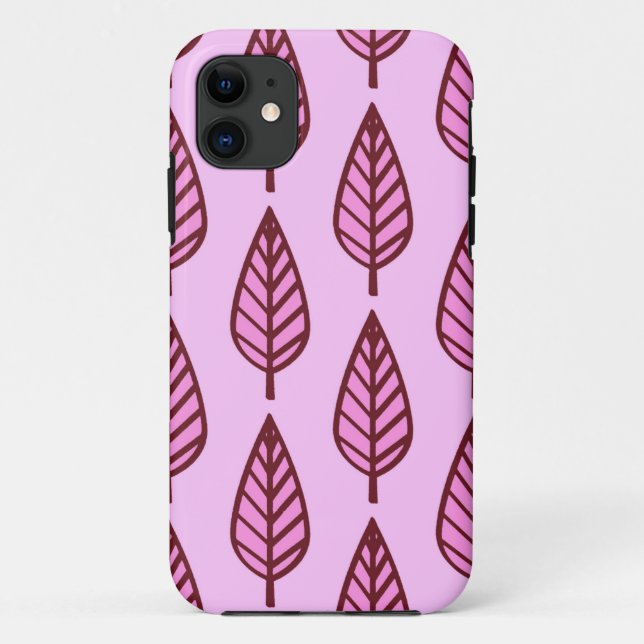 Capa Para iPhone Da Case-Mate Folha de faia - rosa e bordéus (Verso)