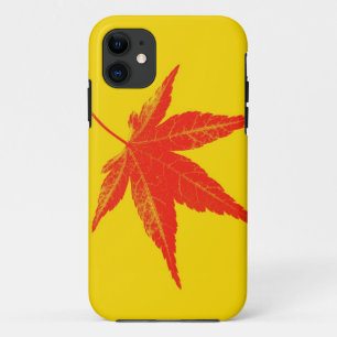 Capa Para iPhone Da Case-Mate Folha vermelha sobre fundo amarelo