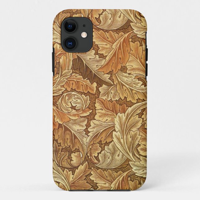 Capa Para iPhone Da Case-Mate Folhas de Outono Acanthus Marrom William Morris (Verso)