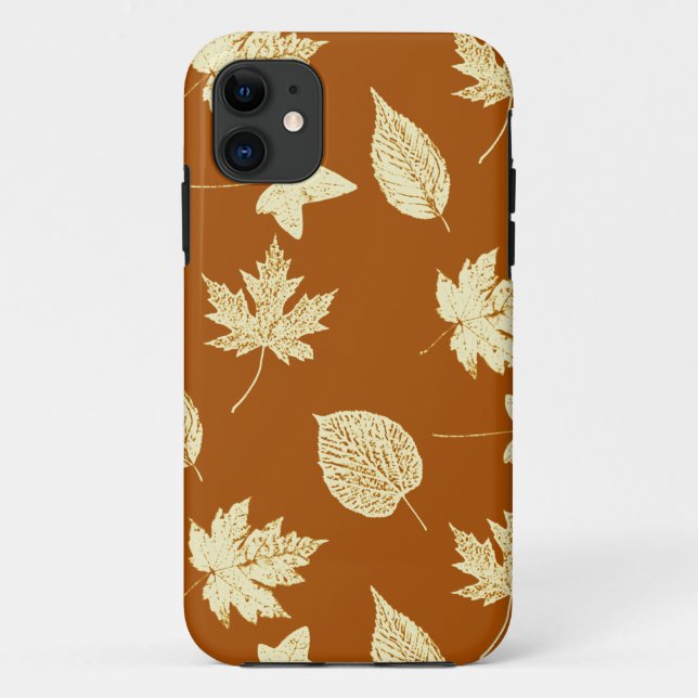 Capa Para iPhone Da Case-Mate Folhas de outono - castanho-ferrugem e nata (Verso)