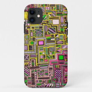 Capa Para iPhone Da Case-Mate Formas geométricas cor-de-rosa e amarela punk pop 