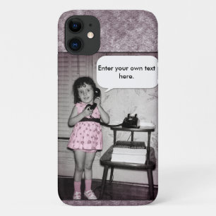 Capa Para iPhone Da Case-Mate Foto do vintage da menina no texto do costume do