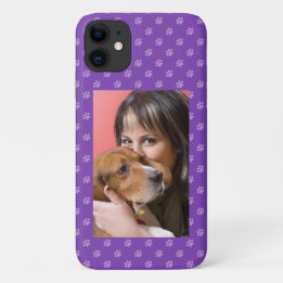 Capa Para iPhone Da Case-Mate Foto Personalizada de Você e Cachorro & Pata de Ca
