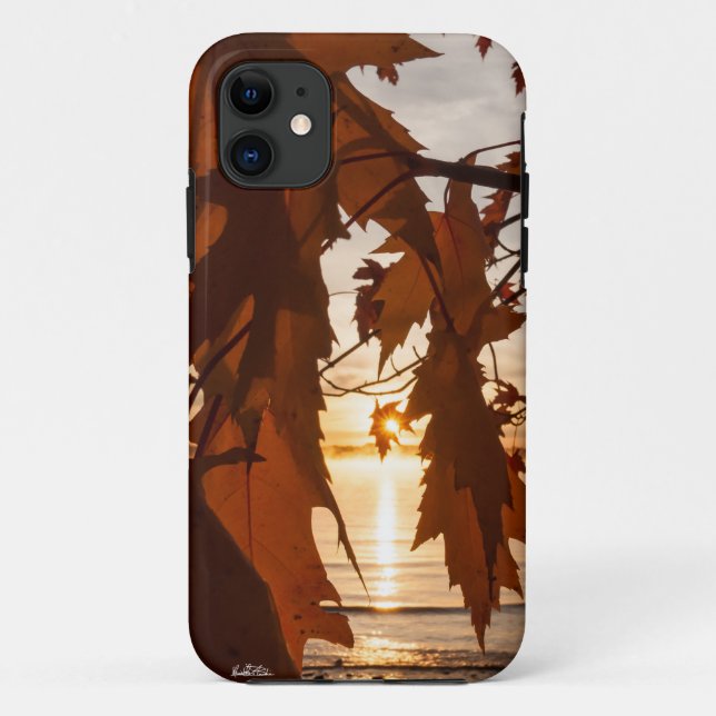 Capa Para iPhone Da Case-Mate fotografia de folhas de ácer vermelha (Verso)
